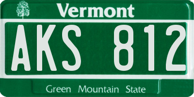 VT license plate AKS812