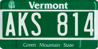 VT license plate AKS814