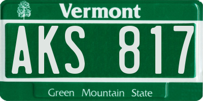 VT license plate AKS817