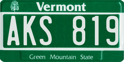 VT license plate AKS819