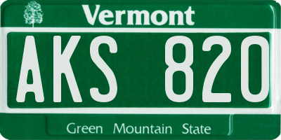 VT license plate AKS820