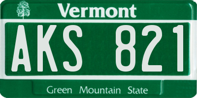 VT license plate AKS821
