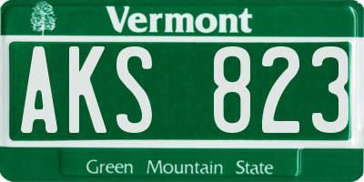 VT license plate AKS823