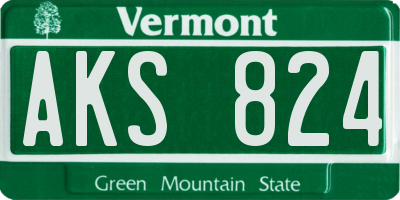 VT license plate AKS824