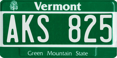 VT license plate AKS825