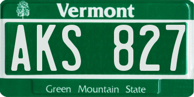 VT license plate AKS827