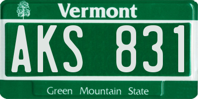 VT license plate AKS831