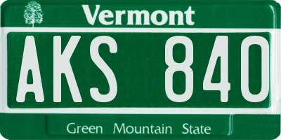 VT license plate AKS840