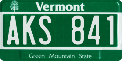VT license plate AKS841