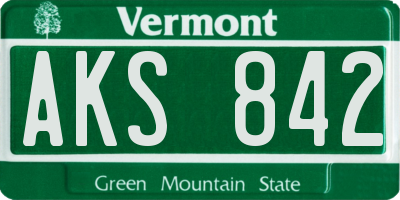 VT license plate AKS842
