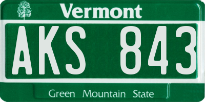 VT license plate AKS843