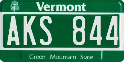 VT license plate AKS844