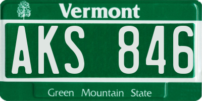 VT license plate AKS846