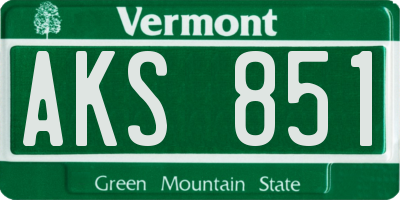 VT license plate AKS851