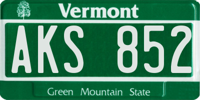 VT license plate AKS852