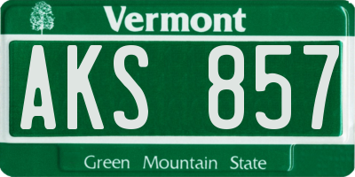 VT license plate AKS857