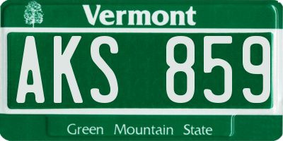 VT license plate AKS859