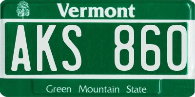 VT license plate AKS860