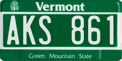 VT license plate AKS861