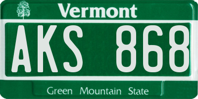 VT license plate AKS868