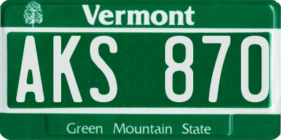 VT license plate AKS870