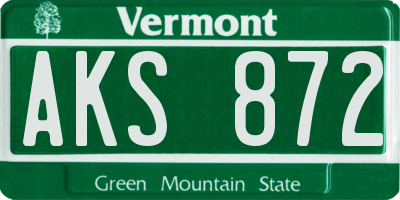 VT license plate AKS872