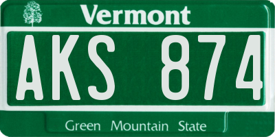 VT license plate AKS874
