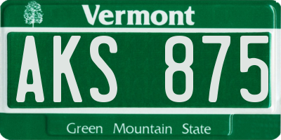 VT license plate AKS875