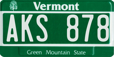 VT license plate AKS878