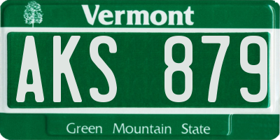 VT license plate AKS879