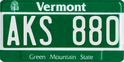 VT license plate AKS880