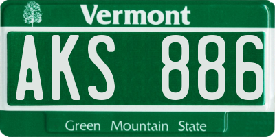 VT license plate AKS886