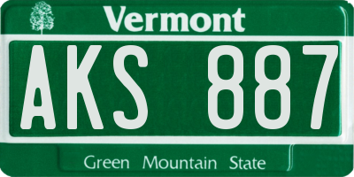 VT license plate AKS887