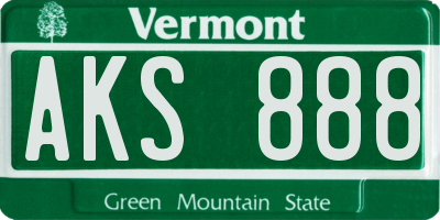 VT license plate AKS888