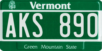 VT license plate AKS890