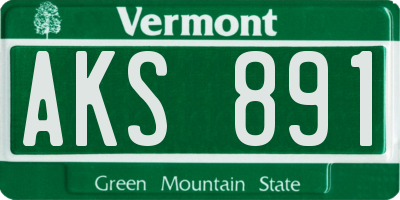 VT license plate AKS891