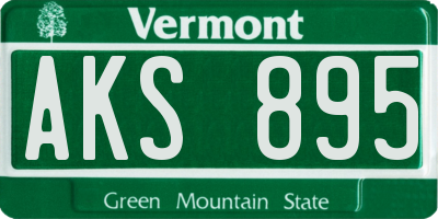VT license plate AKS895