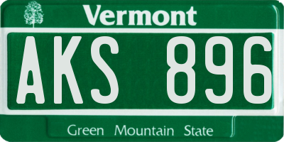 VT license plate AKS896