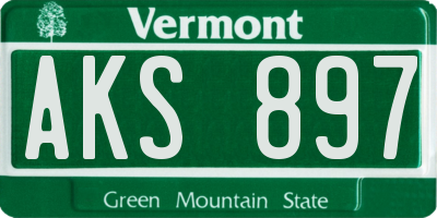 VT license plate AKS897