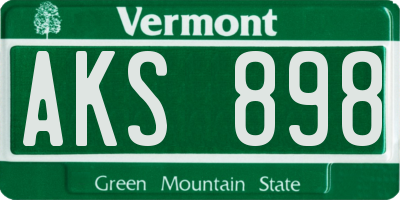 VT license plate AKS898