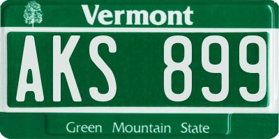 VT license plate AKS899