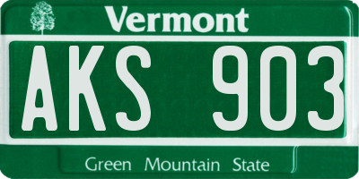 VT license plate AKS903