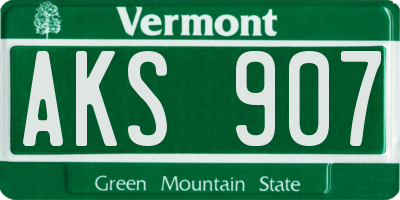 VT license plate AKS907
