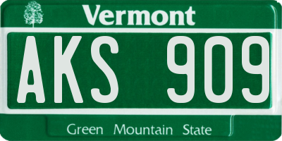 VT license plate AKS909