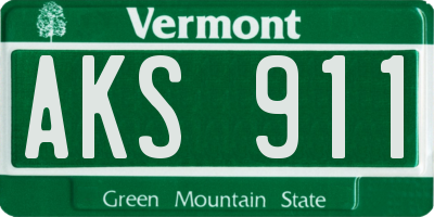 VT license plate AKS911