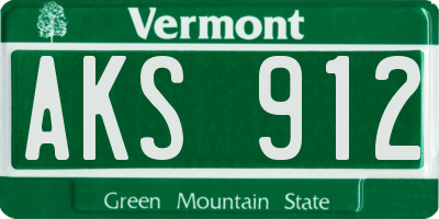 VT license plate AKS912