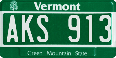 VT license plate AKS913