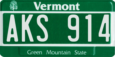 VT license plate AKS914