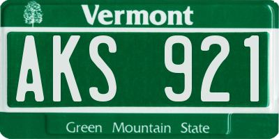 VT license plate AKS921
