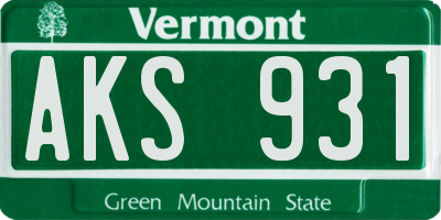 VT license plate AKS931